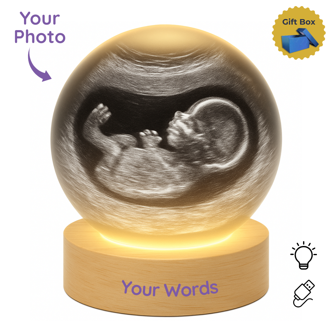 Crystal Sphere + Light Base | PERSONALIZED