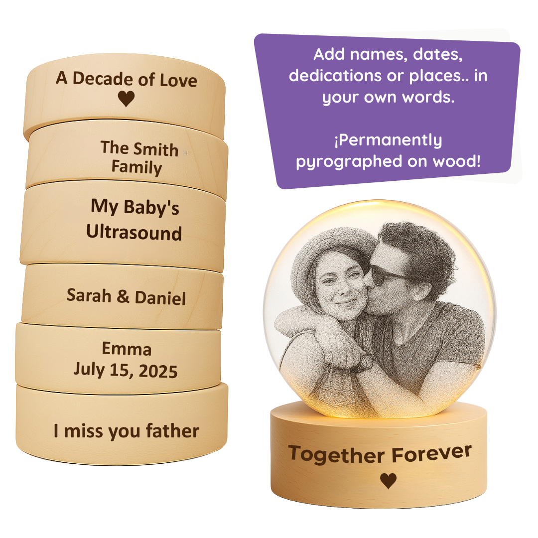 Crystal Sphere + Light Base | PERSONALIZED