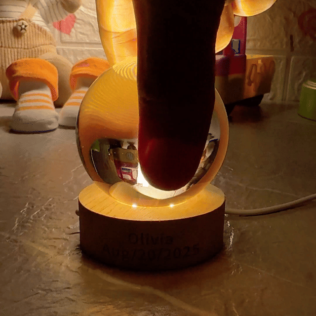 Crystal Sphere + Light Base | PERSONALIZED