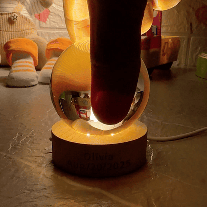 Crystal Sphere + Light Base | PERSONALIZED